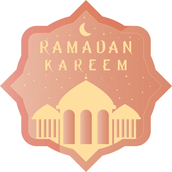 Transparent Ramadan Orange Logo Text for EID Ramadan for Ramadan