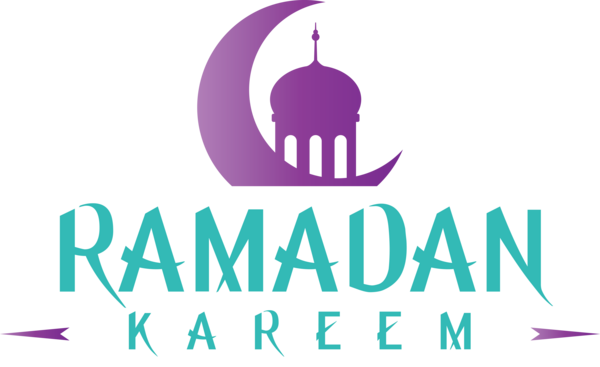 Transparent Ramadan Logo Purple Text for EID Ramadan for Ramadan