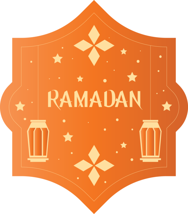 Transparent Ramadan Orange Line Label for EID Ramadan for Ramadan