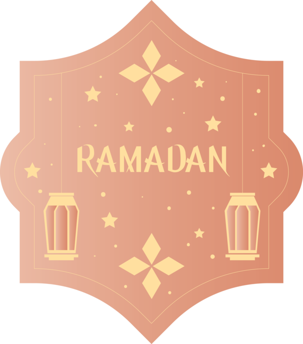 Transparent Ramadan Orange Font Logo for EID Ramadan for Ramadan