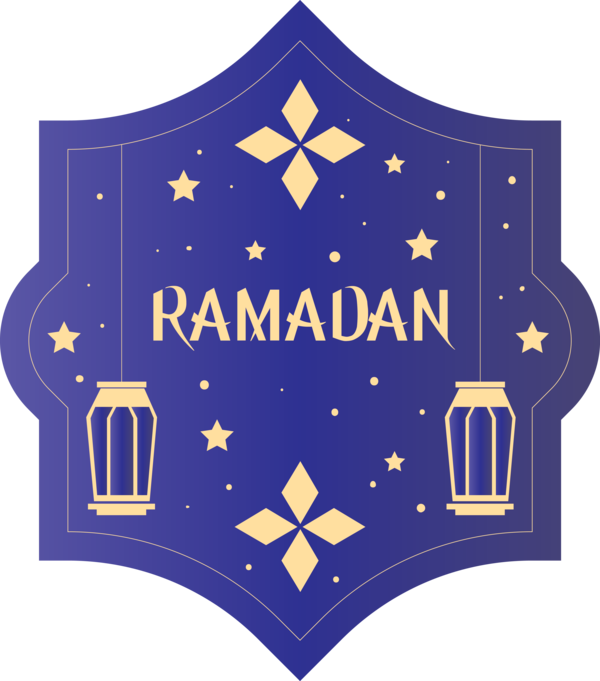Transparent Ramadan Logo Electric blue Symbol for EID Ramadan for Ramadan