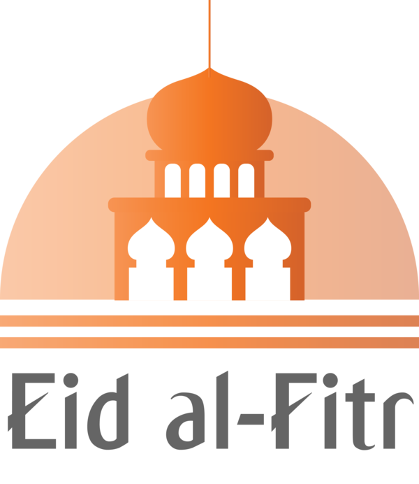 Transparent Eid al Fitr Logo Orange Line for Id al fitr for Eid Al Fitr