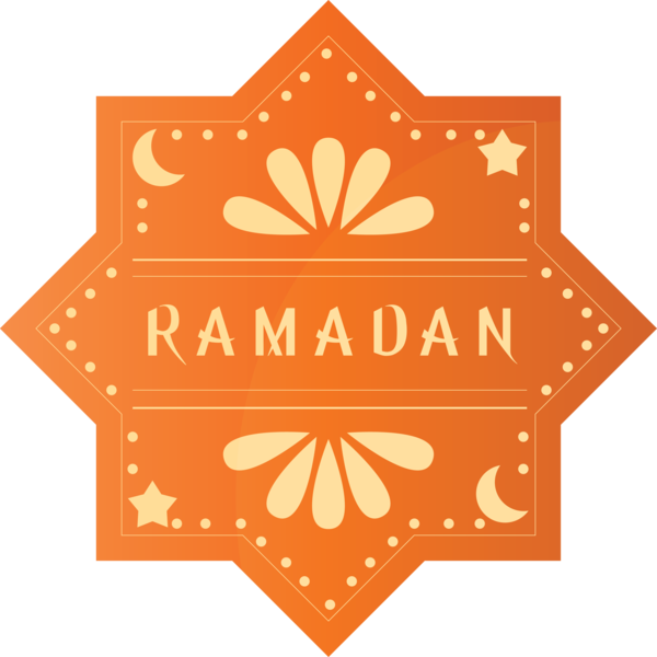 Transparent Ramadan Leaf Orange Logo for EID Ramadan for Ramadan