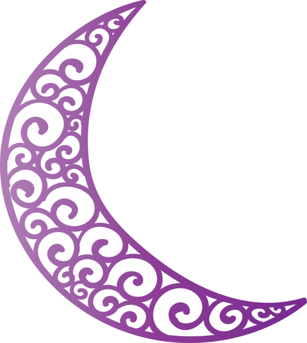 Transparent Ramadan Purple Violet Crescent for Ramadan Moon for Ramadan