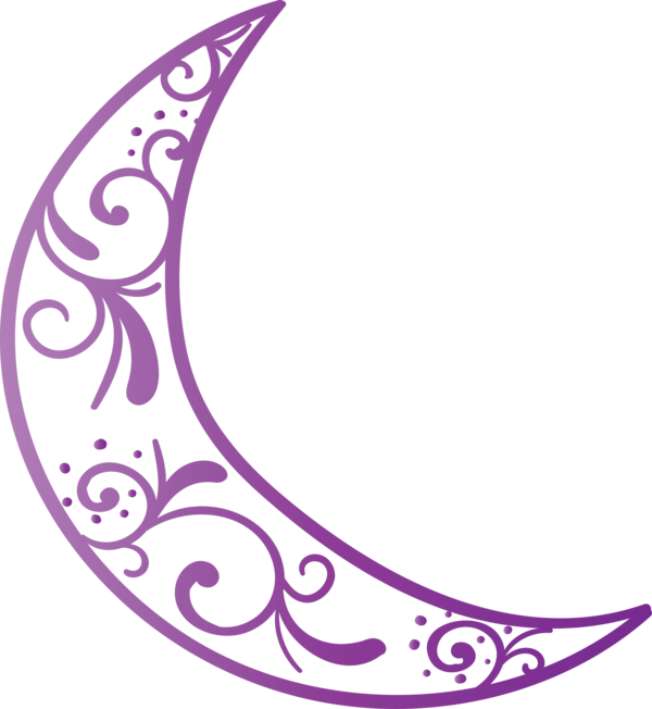 Transparent Ramadan Violet Purple Crescent for Ramadan Moon for Ramadan