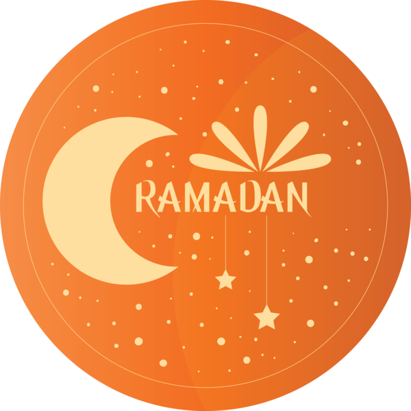 Transparent Ramadan Orange Circle Logo for EID Ramadan for Ramadan