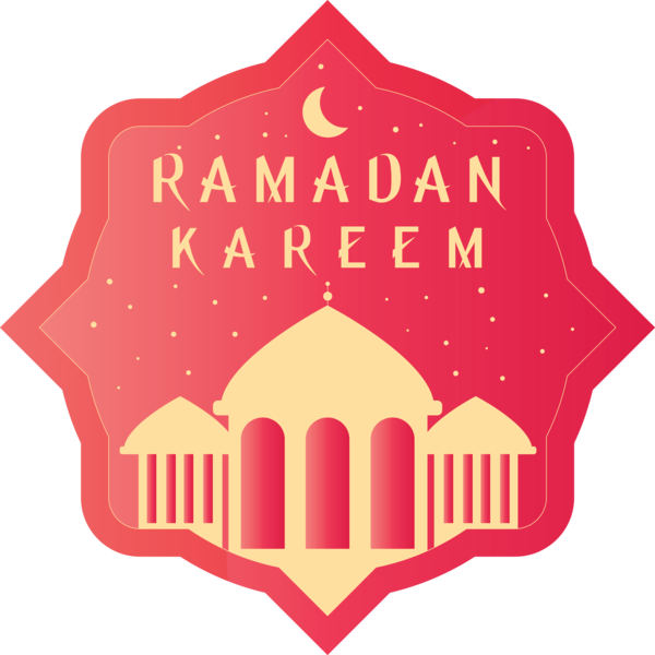 Transparent Ramadan Red Text Logo for EID Ramadan for Ramadan