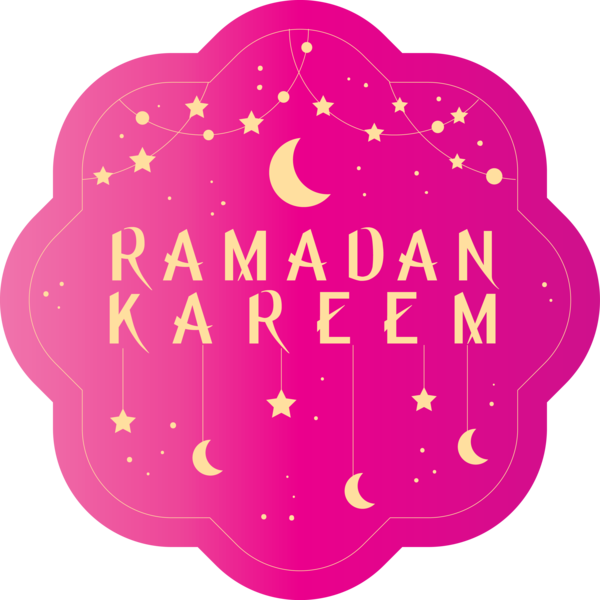 Transparent Ramadan Pink Text Heart for EID Ramadan for Ramadan