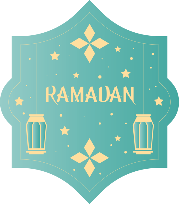 Transparent Ramadan Turquoise Line Logo for EID Ramadan for Ramadan