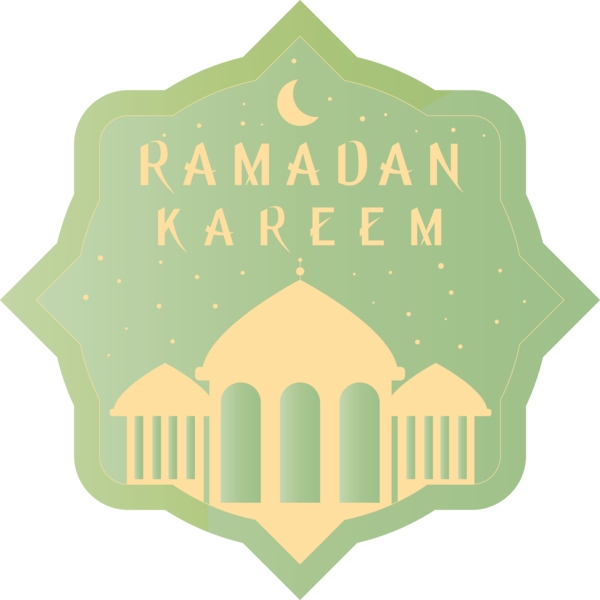 Transparent Ramadan Green Logo Label for EID Ramadan for Ramadan