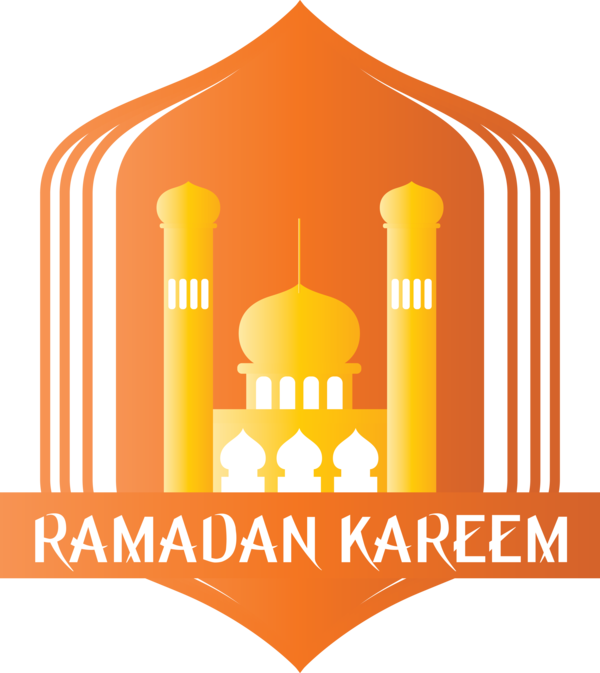 Transparent Ramadan Orange Yellow Logo for EID Ramadan for Ramadan