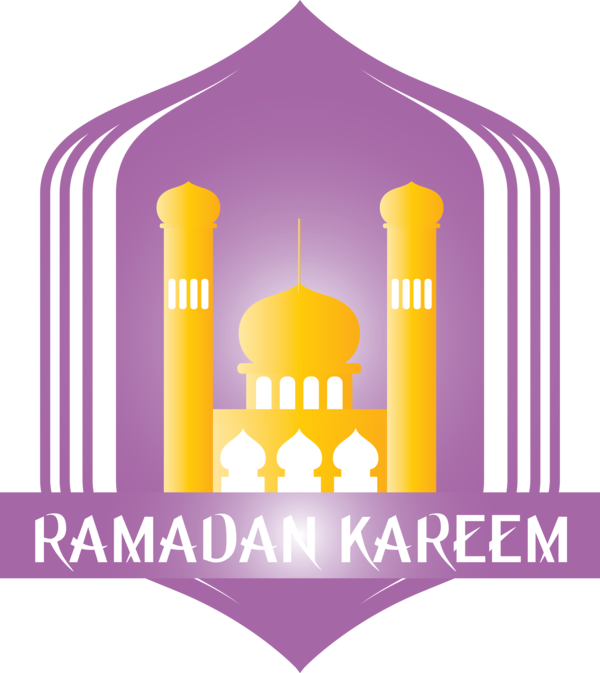 Transparent Ramadan Yellow Violet Logo for EID Ramadan for Ramadan