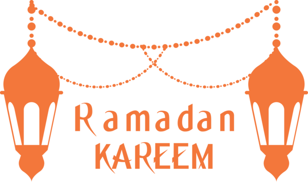 Transparent Ramadan Orange Text Line for EID Ramadan for Ramadan