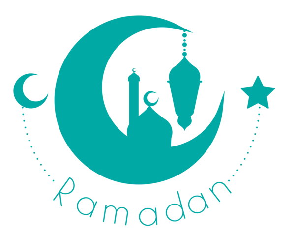 Transparent Ramadan Logo Turquoise Aqua for EID Ramadan for Ramadan