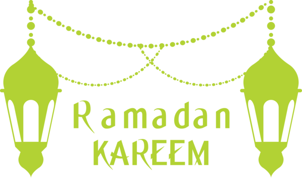 Transparent Ramadan Green Line Font for EID Ramadan for Ramadan