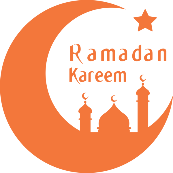 Transparent Ramadan Orange Line Circle for EID Ramadan for Ramadan