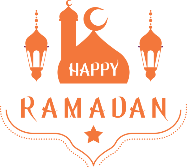Transparent Ramadan Orange Logo Line for EID Ramadan for Ramadan