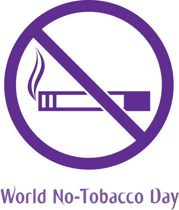 Transparent World No-Tobacco Day Purple Violet Logo for No Tobacco Day for World No Tobacco Day