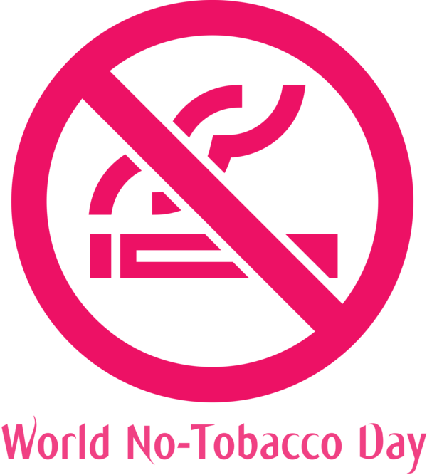 Transparent World No-Tobacco Day Pink Font Line for No Tobacco Day for World No Tobacco Day