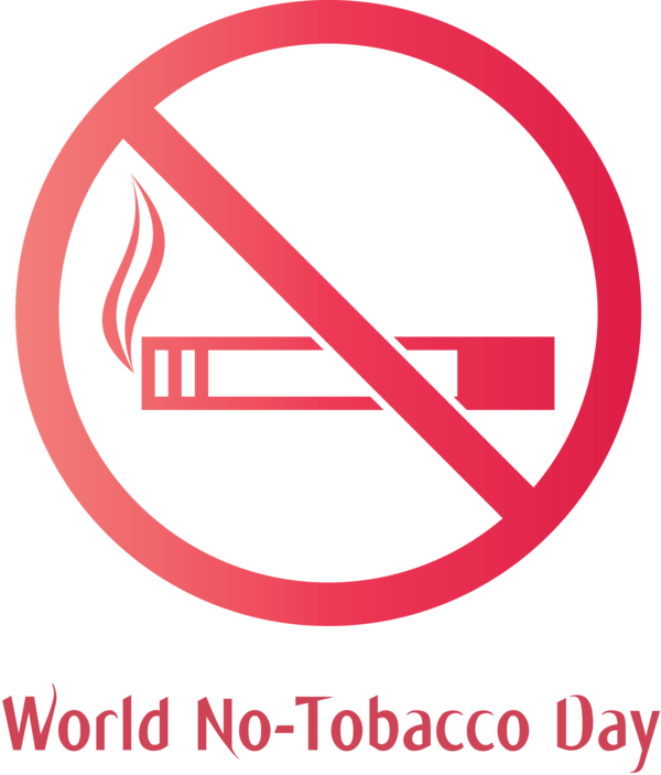 Transparent World No-Tobacco Day Text Line Logo for No Tobacco Day for World No Tobacco Day