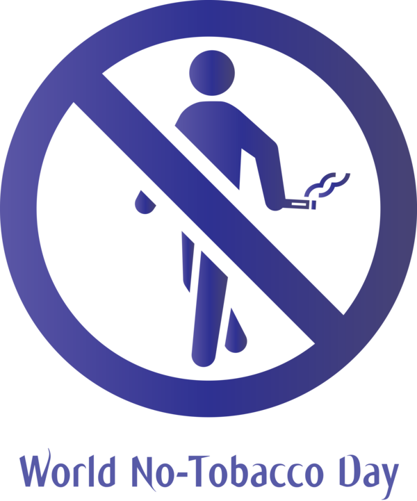 Transparent World No-Tobacco Day Sign Logo Signage for No Tobacco Day for World No Tobacco Day