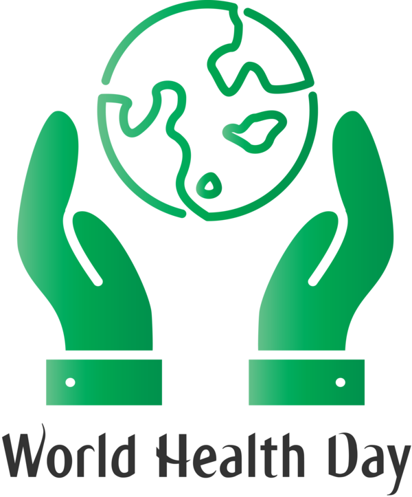 Transparent World Health Day Green Text Logo for Health Day for World Health Day