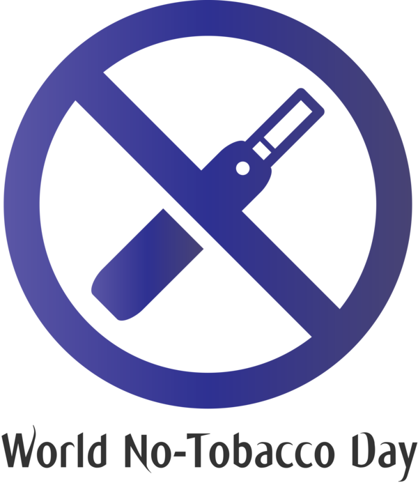 Transparent World No-Tobacco Day Logo Symbol Electric blue for No Tobacco Day for World No Tobacco Day