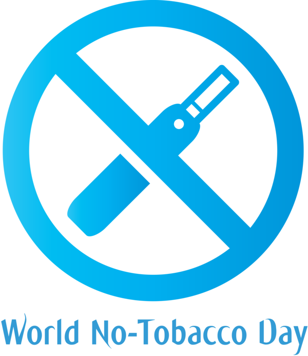 Transparent World No-Tobacco Day Line Logo Symbol for No Tobacco Day for World No Tobacco Day