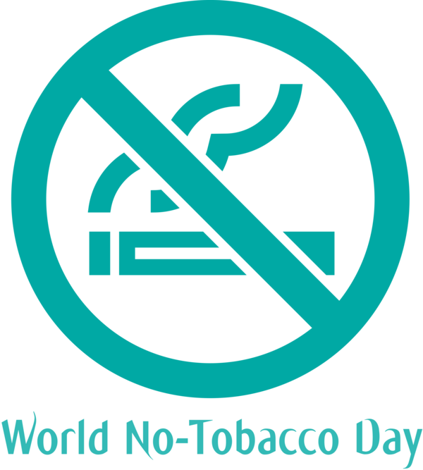 Transparent World No-Tobacco Day Line Font Logo for No Tobacco Day for World No Tobacco Day