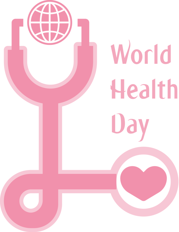 Transparent World Health Day Pink Line Font for Health Day for World Health Day