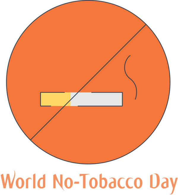 Transparent World No-Tobacco Day Orange Line Circle for No Tobacco Day for World No Tobacco Day