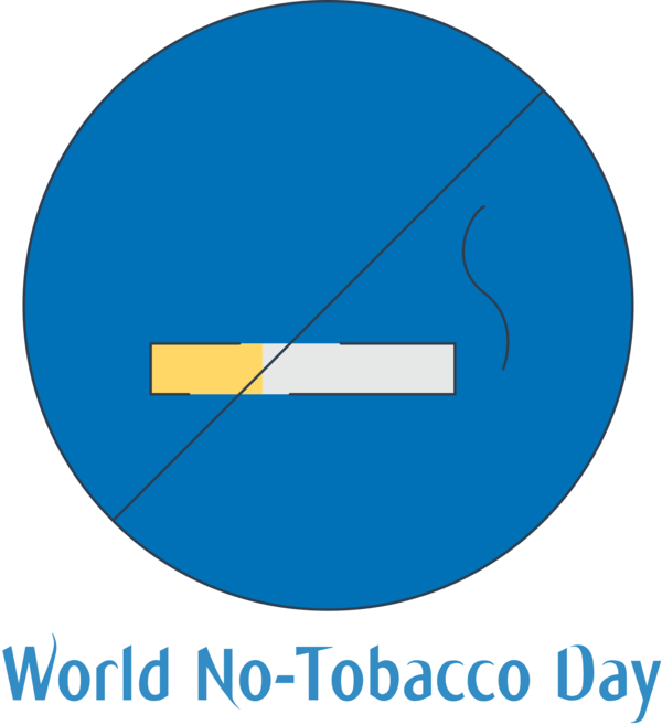 Transparent World No-Tobacco Day Circle Line Electric blue for No Tobacco Day for World No Tobacco Day