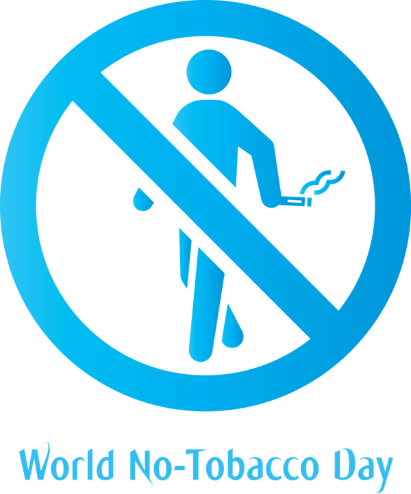 Transparent World No-Tobacco Day Line Font Sign for No Tobacco Day for World No Tobacco Day