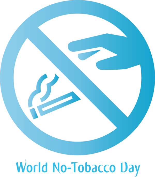 Transparent World No-Tobacco Day Line Font Logo for No Tobacco Day for World No Tobacco Day