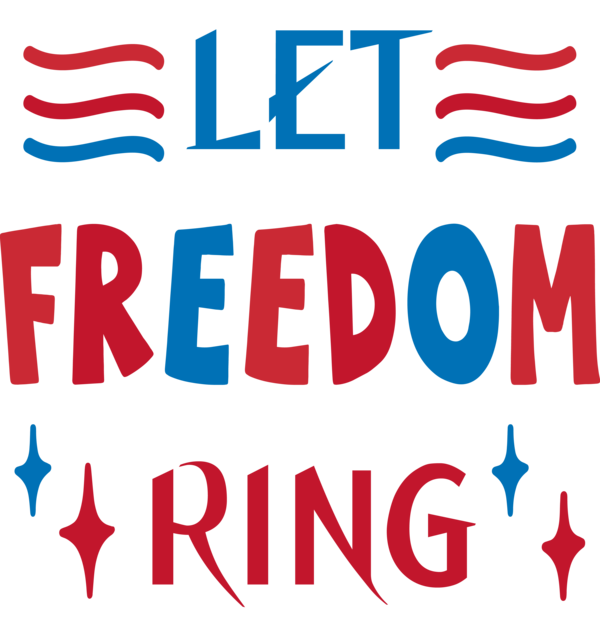 Transparent US Independence Day Text Font Line for Let Freedom Ring for Us Independence Day