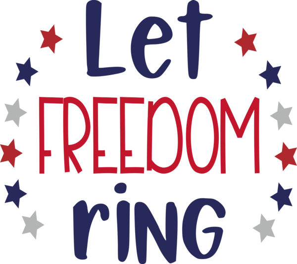 Transparent US Independence Day Text Font Logo for Let Freedom Ring for Us Independence Day