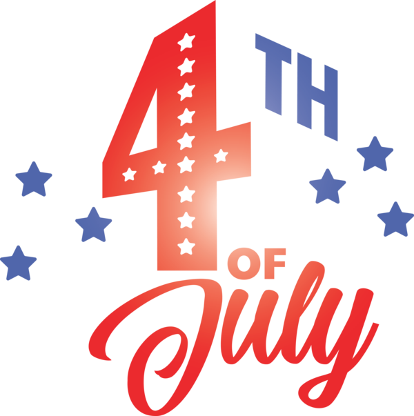 Transparent US Independence Day Font Logo Flag for 4th Of July for Us Independence Day