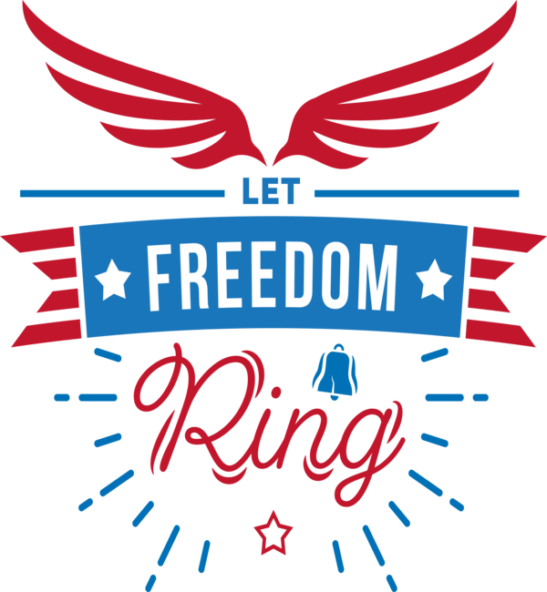 Transparent US Independence Day Font Logo Veterans day for Let Freedom Ring for Us Independence Day