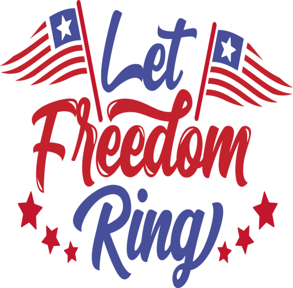 Transparent US Independence Day Text Font for Let Freedom Ring for Us Independence Day