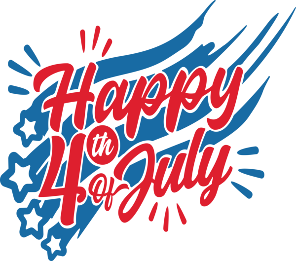 Transparent US Independence Day Text Font Calligraphy for 4th Of July for Us Independence Day