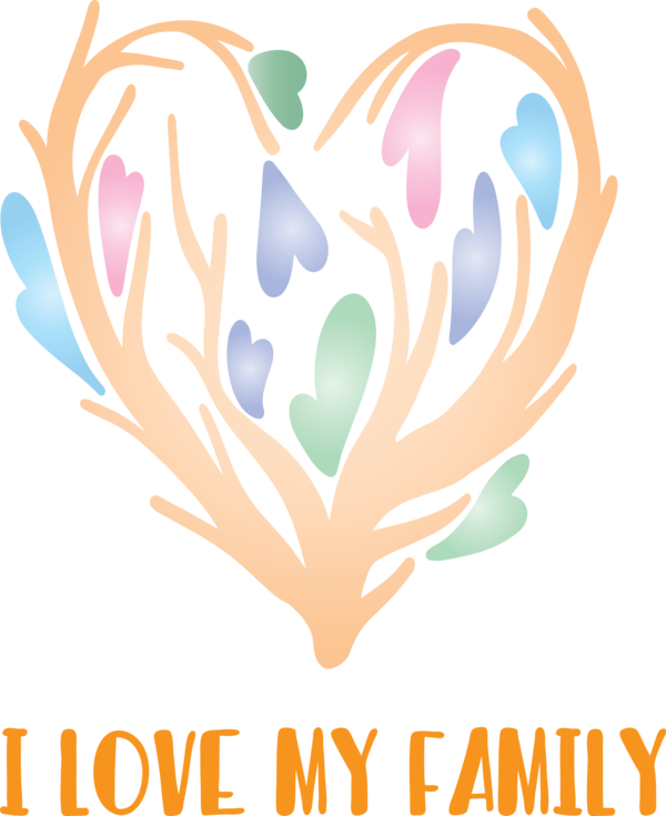 Transparent Family Day Font Heart Love for Family Love for Family Day