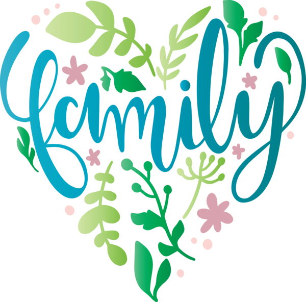 Transparent Family Day Font Leaf Plant for Family Love for Family Day