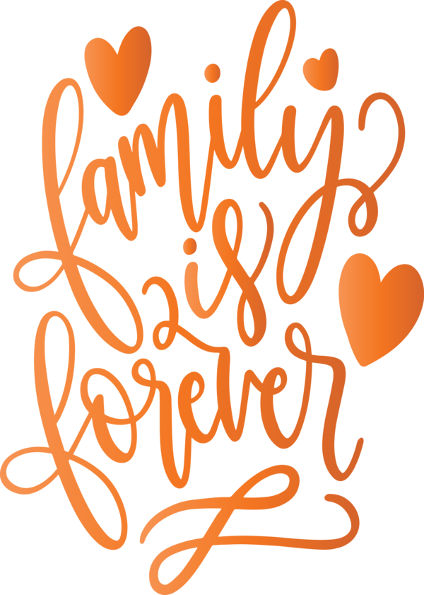 Transparent Family Day Text Font Heart for Family Love for Family Day