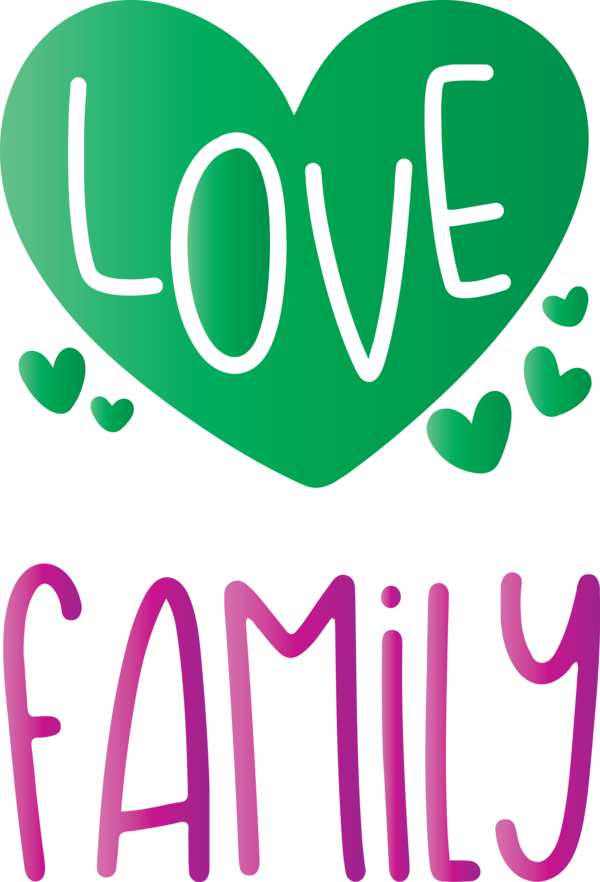 Transparent Family Day Text Green Font for Family Love for Family Day