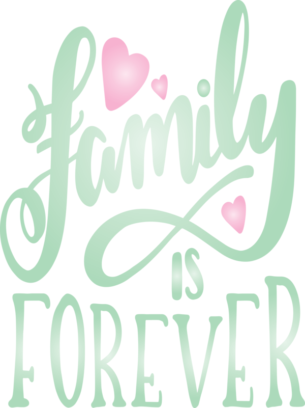 Transparent Family Day Text Font Pink for Family Love for Family Day