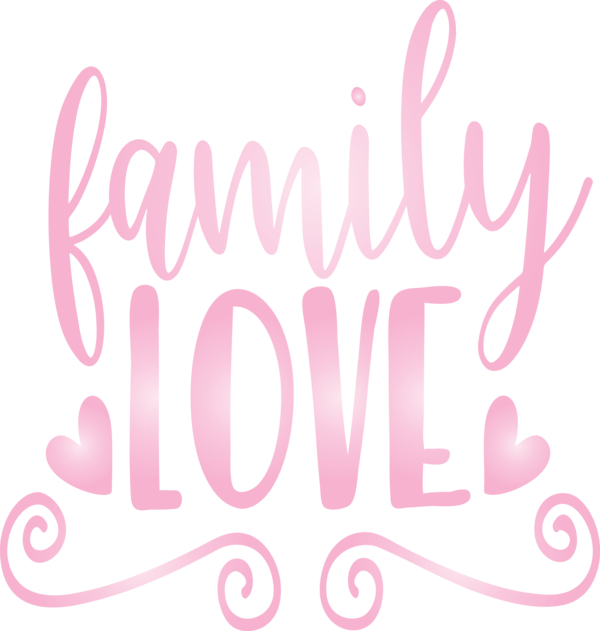 Transparent Family Day Text Pink Font for Family Love for Family Day