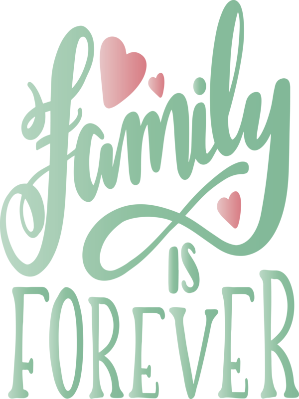 Transparent Family Day Font Text Green for Family Love for Family Day