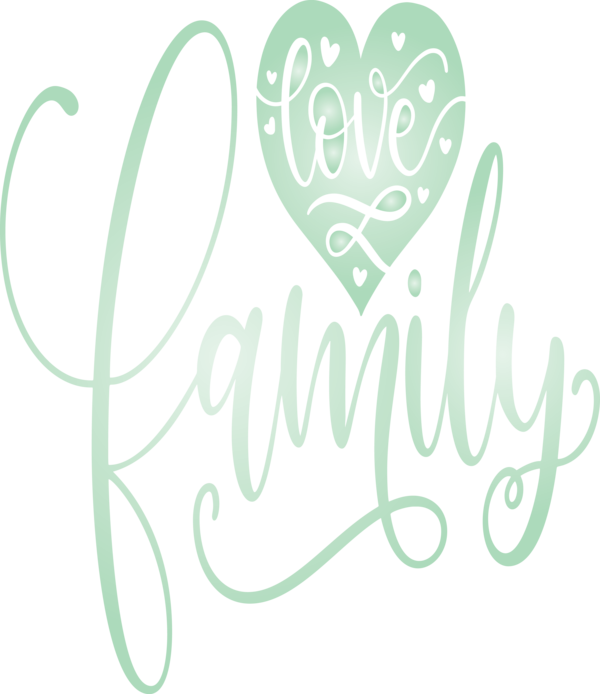Transparent Family Day Text Font Calligraphy for Family Love for Family Day