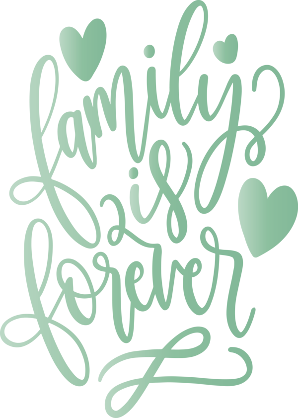 Transparent Family Day Text Font Green for Family Love for Family Day