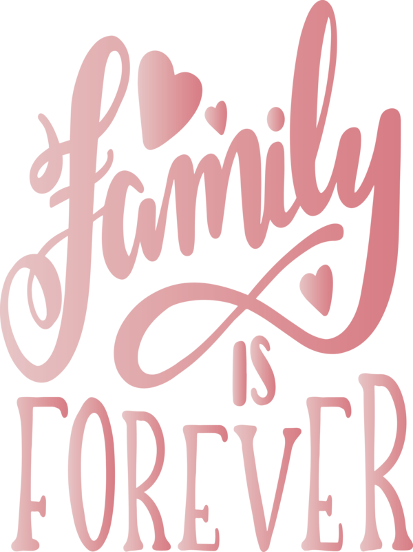 Transparent Family Day Font Text Pink for Family Love for Family Day